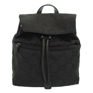 Gucci GG Monogram Pattern Backpack Black